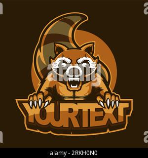 Illustration de mascotte de raton laveur pour le sport et l'e-sport ou l'équipe de jeu. La conception d'emblème avec le concept d'animal sauvage peut être utilisée pour les symboles de votre équipe e-sports Illustration de Vecteur
