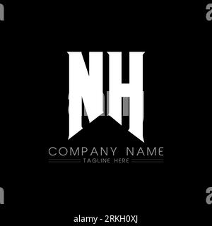 Design du logo NH Letter. Lettres initiales icône du logo NH Gaming pour les entreprises technologiques. Modèle de conception de logo minimal NH lettre technique. Lettre NH design v Illustration de Vecteur