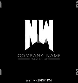 Design du logo NW Letter. Lettres initiales icône du logo de NW gaming pour les entreprises technologiques. Tech letter NW modèle de conception de logo minimal. Lettre NW design v Illustration de Vecteur