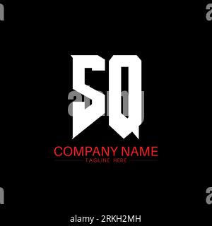 Design du logo SQ Letter. Lettres initiales icône du logo de SQ gaming pour les entreprises technologiques. Tech letter SQ modèle de conception de logo minimal. Lettre CARRÉE V Illustration de Vecteur