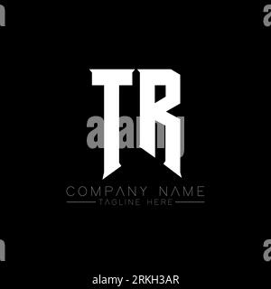 Logo TR Letter. Lettres initiales icône du logo TR Gaming pour les entreprises technologiques. Tech letter TR modèle de conception de logo minimal. Lettre TR design v Illustration de Vecteur