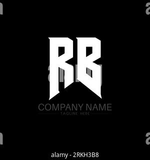 Logo RB Letter Design. Lettres initiales icône du logo RB gaming pour les entreprises technologiques. Modèle de conception de logo minimal RB lettre Tech. Motif lettre RB v Illustration de Vecteur