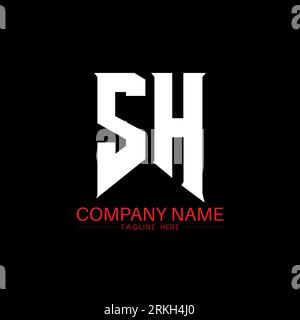 SH Letter logo Design. Lettres initiales icône du logo SH gaming pour les entreprises technologiques. Modèle de conception de logo minimal de lettre Tech SH. SH lettre design v Illustration de Vecteur