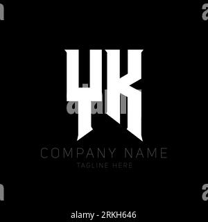 Conception de logo de lettre YK. Lettres initiales icône du logo YK gaming pour les entreprises de technologie. Tech lettre YK modèle de conception de logo minimal. Motif lettre y K. Illustration de Vecteur