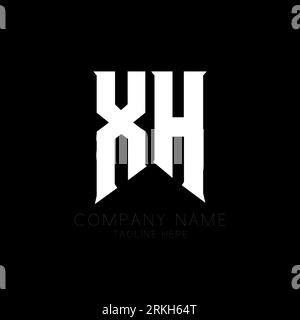 Conception du logo XH Letter. Lettres initiales icône du logo XH gaming pour les entreprises technologiques. Tech letter XH modèle de conception de logo minimal. Motif lettre X H. Illustration de Vecteur