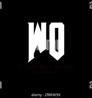 Logo lettre WO. Lettres initiales icône du logo de WO gaming pour les entreprises technologiques. Tech letter WO modèle de conception de logo minimal. Lettre W O. Illustration de Vecteur