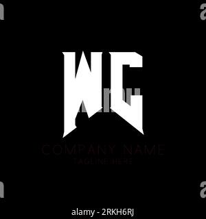 Conception du logo lettre WC. Lettres initiales de l'icône du logo de WC gaming pour les entreprises de technologie. Tech lettre WC modèle de conception de logo minimal. Lettre W C. Illustration de Vecteur