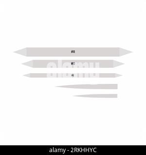 Motif icône plate de la collection Stumps mélangé. Peinture et écriture personnel style de bande dessinée isolé sur fond blanc. Outils pour artiste, équipement scolaire Illustration de Vecteur
