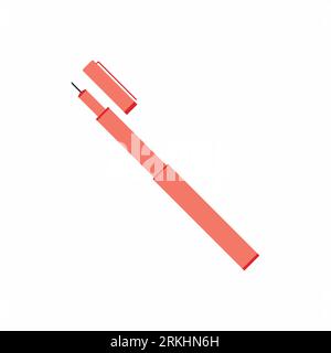 Éléments de stylo de dessin isolés sur fond blanc. Stylo plume, outils d'écriture et de dessin. Stylo à bille, pointe, crayons et marqueur. Supp. École ou bureau Illustration de Vecteur