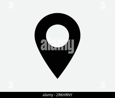 Emplacement icône PIN carte GPS position navigation par satellite Direction repère placer repère destination recherche Noir blanc forme contour symbole vecteur Illustration de Vecteur