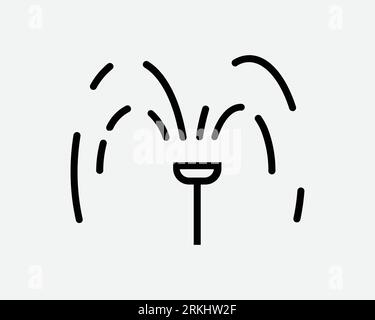 Icône arroseur Water Farming irrigation Spray System automatique jardin Jardinage saupoudrer Noir blanc Outline forme vecteur Clipart symbole de signe graphique Illustration de Vecteur