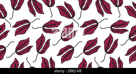 Élégant motif de fleur rouge avec style dessiné à la main. Vintage Seamless Floral Pattern pour la mode, papier peint, papier d'emballage, fond, tissu, textile Illustration de Vecteur