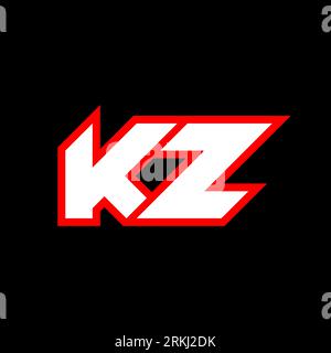Conception de logo KZ, conception initiale de lettre KZ avec style SCI-fi. Logo KZ pour jeu, eSport, technologie, numérique, communautaire ou Business. K Z sport Modern ITA Illustration de Vecteur