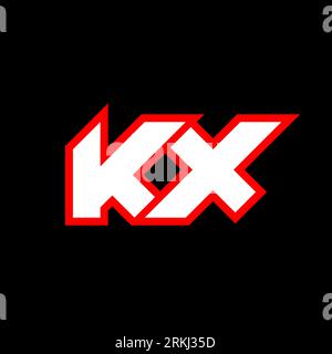 Conception du logo KX, conception initiale de la lettre KX avec le style de science-fiction. Logo KX pour jeu, eSport, technologie, numérique, Communauté ou entreprise. K X sport Modern ITA Illustration de Vecteur