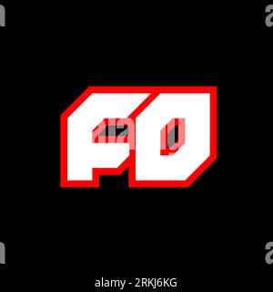 Design de logo FO, conception initiale de lettre FO avec style SCI-fi. Logo FO pour jeu, eSport, technologie, numérique, Communauté ou entreprise. F O sport Modern ITA Illustration de Vecteur