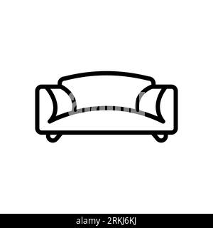 Icône vectorielle sofa. Contour modifiable. Symbole dans le style Line Art pour la conception, la présentation, le site Web ou les éléments d'applications. Graphiques vectoriels de pixels - vecteur Illustration de Vecteur