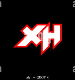 Conception de logo XH, conception initiale de lettre XH avec style SCI-fi. Logo XH pour jeu, eSport, technologie, numérique, communautaire ou Business. X H sport Modern ITA Illustration de Vecteur