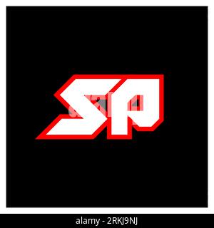Conception de logo SP, conception initiale de lettre SP avec le style de science-fiction. Logo SP pour jeu, eSport, technologie, numérique, Communauté ou entreprise. S P sport Modern ITA Illustration de Vecteur