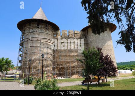 Vue du fort médiéval de Soroca, République de Moldavie. Fort construit en 1499 par le prince moldave Étienne le Grand. A été rénové en 2015 Banque D'Images
