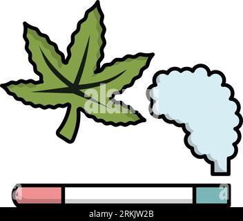 Concept familier ou de mauvaises herbes fumantes, conception d'icône vectorielle Cannagar, symbole de cannabis et de marijuana, signe thc et cbd, stock de drogues à base de plantes récréatives Ill Illustration de Vecteur