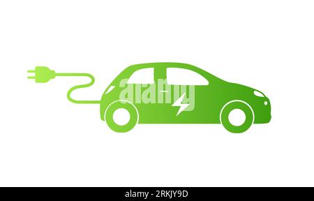 Voiture électrique avec symbole d'icône de prise Illustration de Vecteur