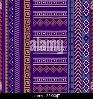 Motif tribal vectoriel sans couture en couleur violette. Illustration de Vecteur