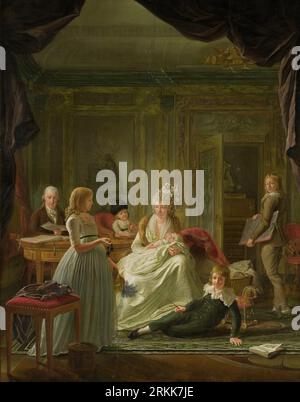Portrait d'Aernout van Beeftingh, sa femme Jacoba Maria Boon et leurs enfants 1797 par Nicolaes Muys Banque D'Images