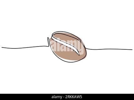 Un dessin continu de grain de café biologique sain entier pour l'identité du logo du restaurant. Concept de graines aromatiques fraîches café minimalisme han Illustration de Vecteur