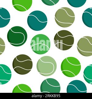 Motif sans couture de balle de tennis, motif sans couture de balle de tennis verte. Illustration de Vecteur