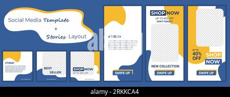 Ensemble de modèle de bannière carrée minimale modifiable. Couleur de fond colorée avec forme de ligne de bande. Adapté aux publications sur les réseaux sociaux et aux publicités Internet sur le Web Illustration de Vecteur