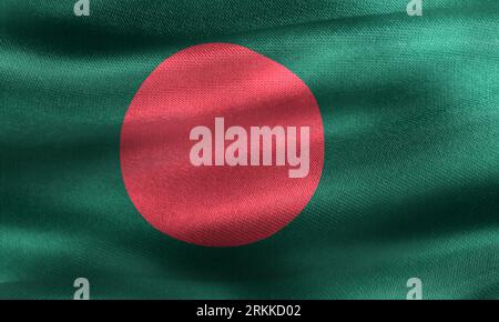 Drapeau du Bangladesh - drapeau en tissu ondulant réaliste Banque D'Images