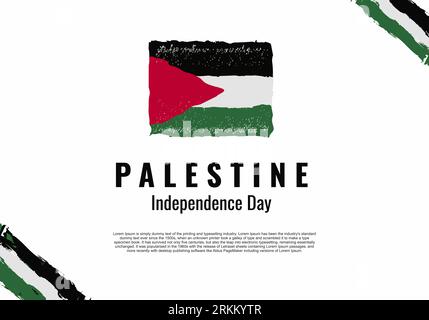 Enregistrer l'arrière-plan du modèle Palestine. Jour indeoendent. Papier peint de drapeau de Palestine gratuit, flyer, conception de t-shirt, bannière isolée sur fond blanc. Vecteur Illustration de Vecteur