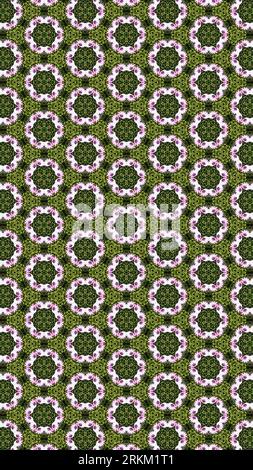 Jaune rose vert brun fleurs couleurs diagonale forme géométrique texture motif image couleur pastel textile Banque D'Images