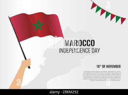 Maroc jour de l'indépendance fond pour célébration nationale. Illustration de Vecteur