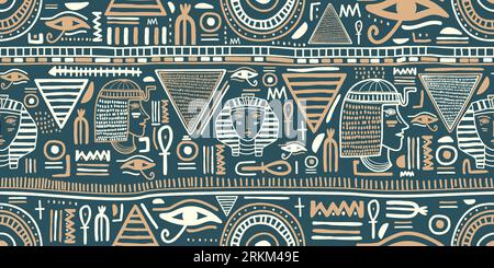 Ancien motif sans couture d'ornement égyptien Illustration de Vecteur