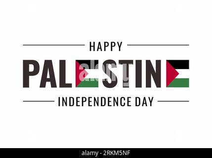 Design du jour de l'indépendance de la Palestine. Palestine Joyeux fond du jour de l'indépendance. Élément de conception pour écriteau, affiche, bannière, t-shirt, impression. Vecteur Illustration de Vecteur