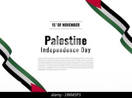 Conception vectorielle pour le 15 novembre, jour de l'indépendance de la Palestine. Fête nationale célébrée. Sauvez la Palestine. Modèle de vecteur pour bannière, affiche de typographie, Illustration de Vecteur