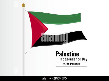 Enregistrer l'arrière-plan du modèle Palestine. Jour indeoendent. Papier peint de drapeau de Palestine gratuit, flyer, conception de t-shirt, bannière isolée sur fond blanc. Vecteur Illustration de Vecteur