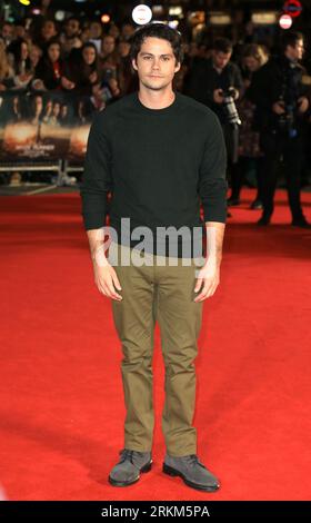 Dylan O'Brien assiste à la projection britannique de Maze Runner : The Death Cure au vue West End à Londres. Banque D'Images