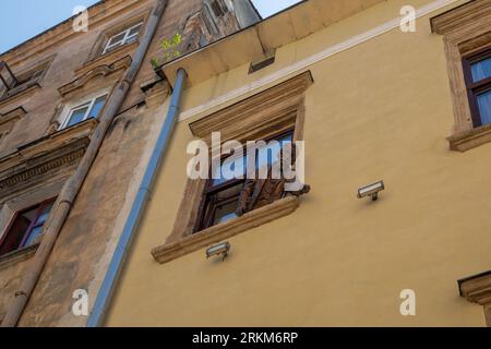 Monument aux inventeurs de lampe au kérosène - Jan Zieg et Ignacy Lukasiewicz - Lviv, Ukraine Banque D'Images