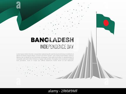 Affiche de fond de la journée de l'indépendance du Bangladesh pour la célébration nationale le 26 mars. Illustration de Vecteur