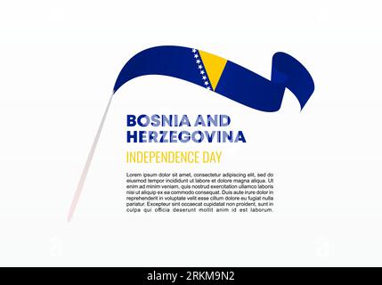 Affiche de fond de la journée de l'indépendance de la Bosnie-Herzégovine pour la célébration nationale le 1 mars. Illustration de Vecteur