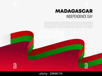 Affiche de fond de la journée de l'indépendance de Madagascar pour la célébration nationale le 26 juin. Illustration de Vecteur