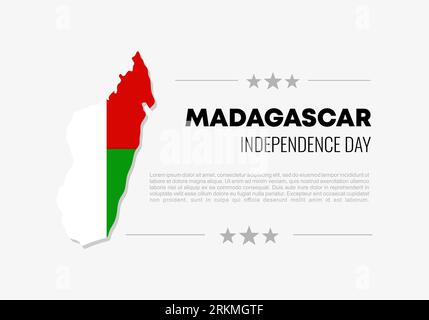Affiche de fond de la journée de l'indépendance de Madagascar pour la célébration nationale le 26 juin. Illustration de Vecteur