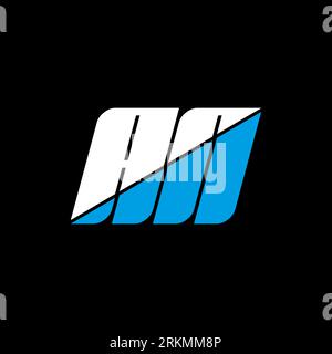 UNE conception de logo de lettre sur fond noir. UN concept créatif de logo de lettre d'initiales. un design d'icône. UN design d'icône de lettre blanche et bleue sur bac noir Illustration de Vecteur