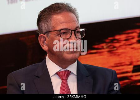 Curitiba, Brésil. 25 août 2023. PR - CURITIBA - 08/25/2023 - CURITIBA, SÉMINAIRE PORTOS BRASILEIROS - Mauro Campbell marques, Ministre de la STJ, lors du séminaire Portos Brasileiros, à l'hôtel Bourbon Convention de Curitiba, ce vendredi (25). Événement créé par Portos do Parana débat sur le rôle des ports dans l'économie brésilienne et les principaux aspects de la loi portuaire. Photo : Robson Mafra/AGIF crédit : AGIF/Alamy Live News Banque D'Images