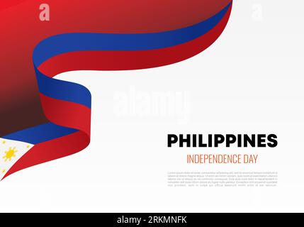 Affiche de bannière de fond du jour de l'indépendance des Philippines pour la célébration nationale les 12 et 13 juin. Illustration de Vecteur