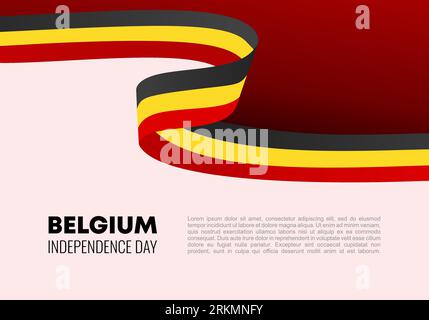 Affiche de bannière de fond du jour de l'indépendance de la Belgique pour la célébration nationale le 21 juillet. Illustration de Vecteur