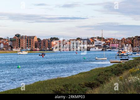Le port de Wells-Next-Sea vu à marée haute, prise le 14 août 2023. Banque D'Images