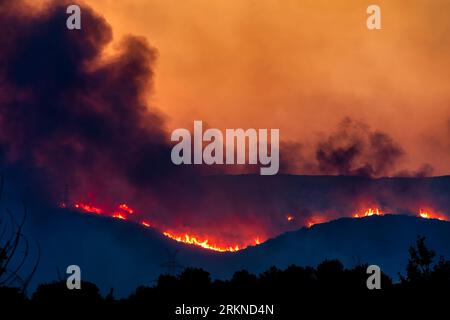 Alexandroupoli - Grèce, 21 août 2023 incendies de forêt dans la préfecture d'Evros, dans le nord de la Grèce, le plus grand incendie jamais connu en Europe Banque D'Images